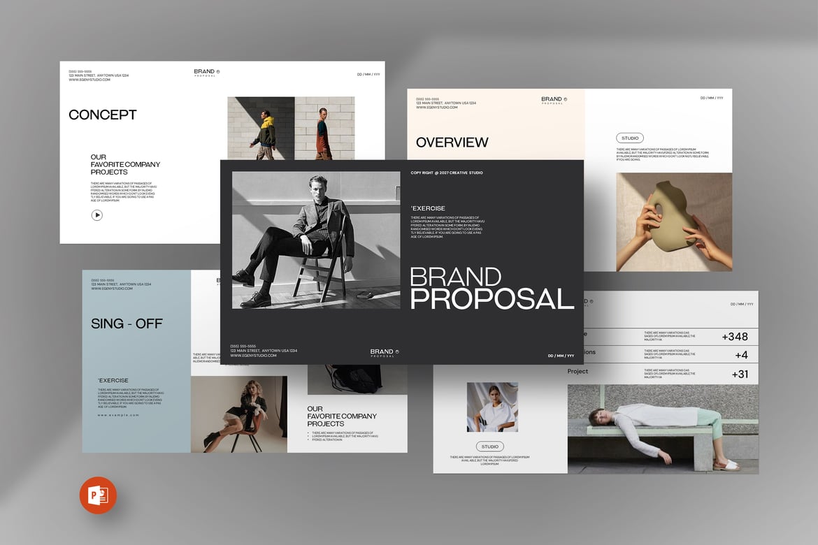 Template PowerPoint Proposal Merek yang Profesional dan Menarik
