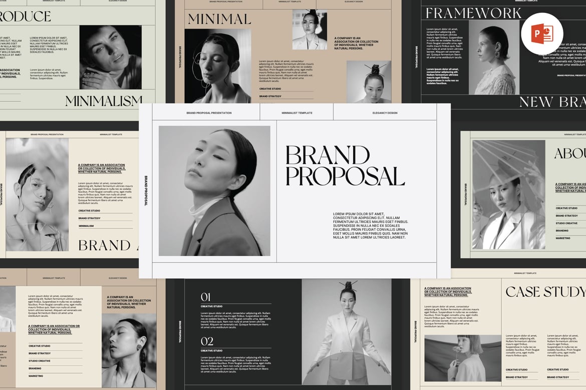 Template PowerPoint Proposal Merek yang Menarik dan Modern
