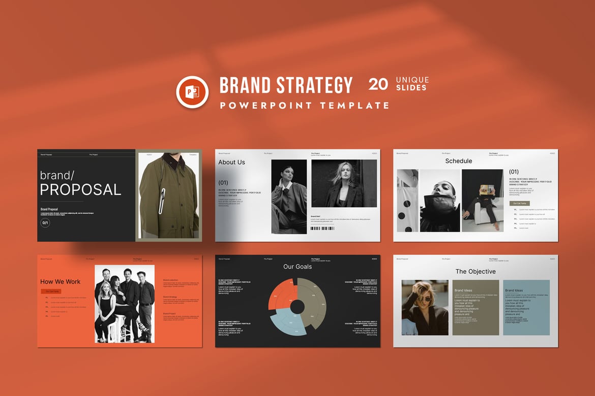 Template PowerPoint Proposal Merek yang Menarik