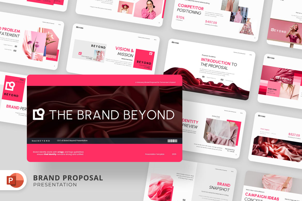 Template Powerpoint Proposal Merek yang Menarik