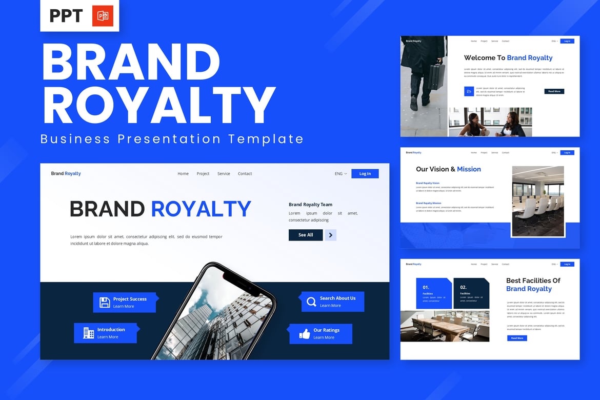 Template Presentasi Bisnis Royalti Merek yang Menarik