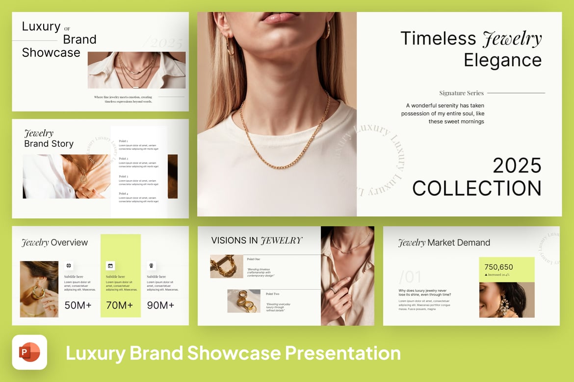 Template Presentasi PowerPoint Mewah untuk Brand Premium