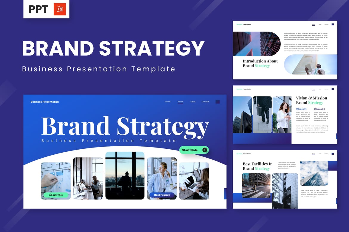 Template Powerpoint Strategi Merek yang Kuat untuk Bisnis Anda