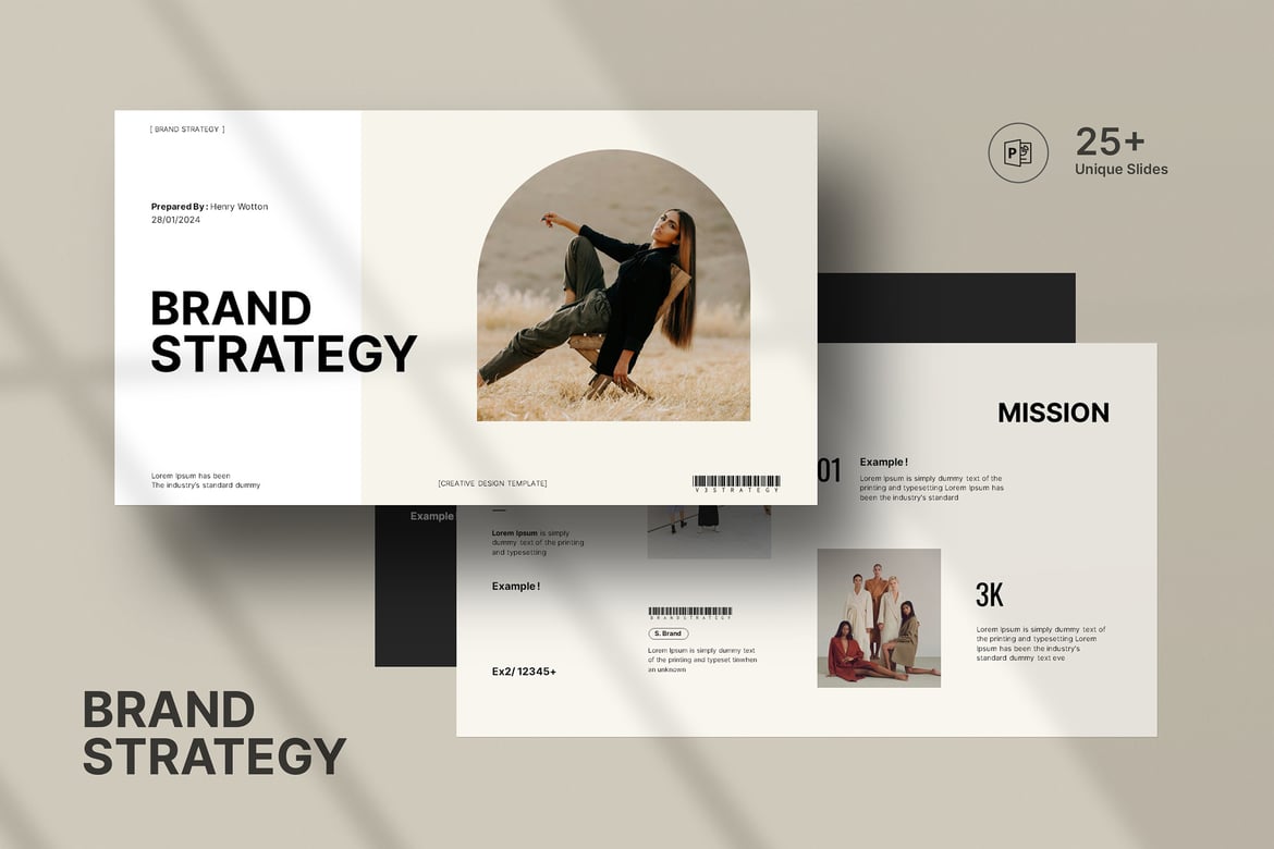 Template PowerPoint Strategi Merek yang Elegan dan Profesional
