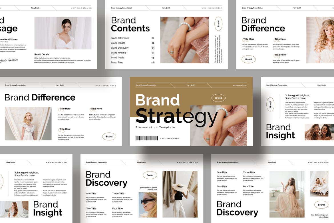 Template Presentasi PowerPoint Strategi Merek yang Menarik dan Modern