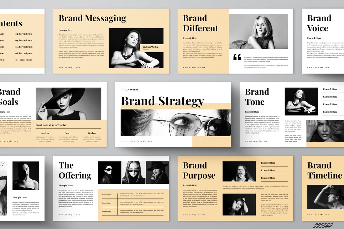 Template PowerPoint Strategi Merek yang Menarik dan Modern