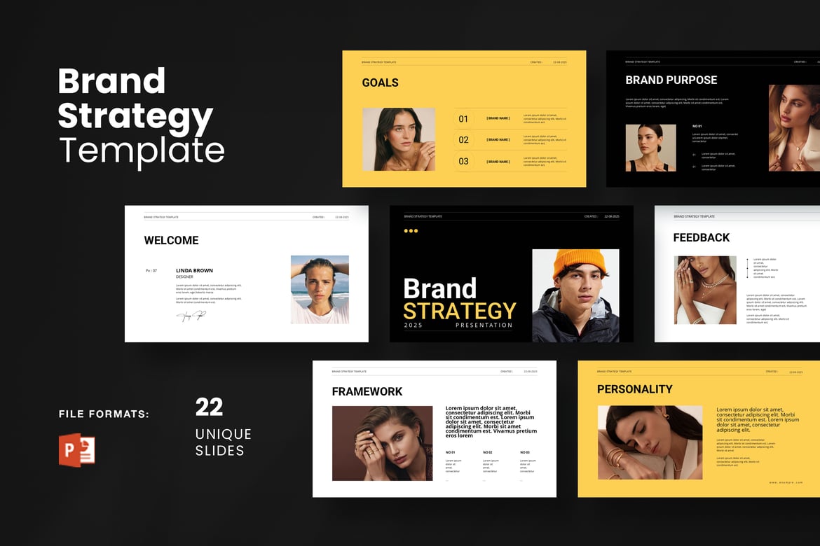 Template Presentasi PowerPoint Strategi Merek yang Menarik dan Profesional
