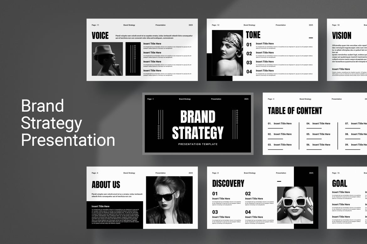 Template Presentasi Powerpoint Strategi Merek yang Menarik