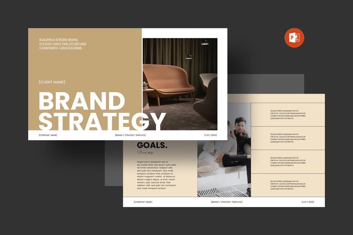 Template PowerPoint Strategi Merek yang Menarik dan Profesional
