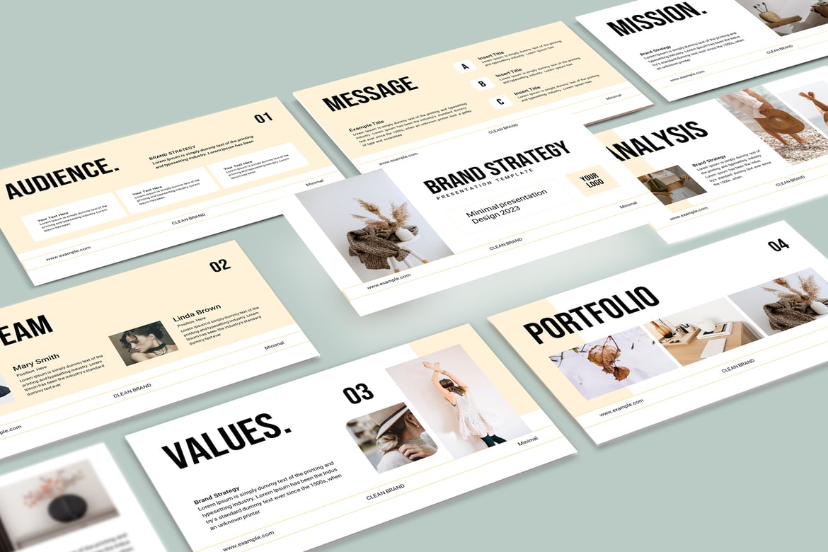 Template Presentasi PowerPoint Strategi Merek yang Menarik dan Modern