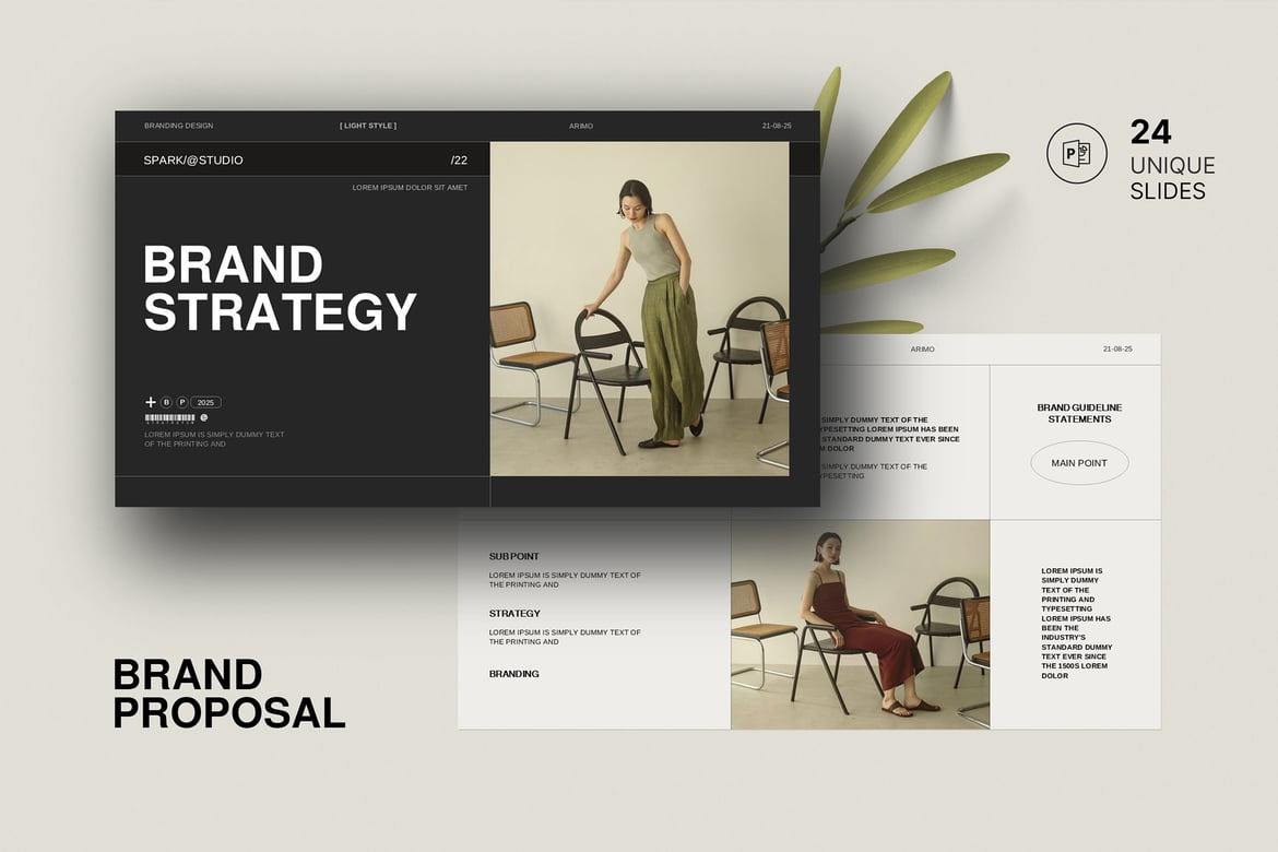 Template Presentasi PowerPoint Strategi Merek yang Menarik