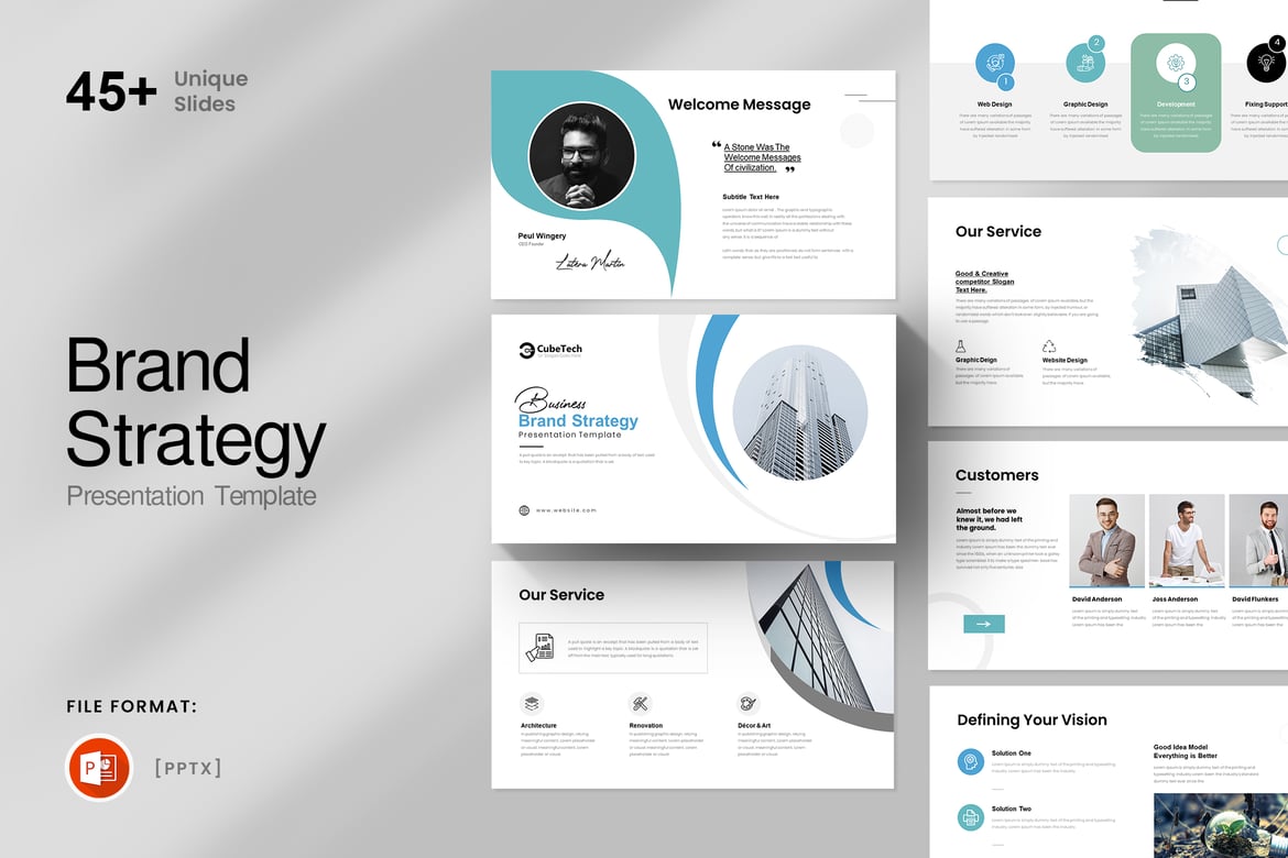 Template Presentasi PowerPoint Strategi Merek yang Menarik dan Profesional