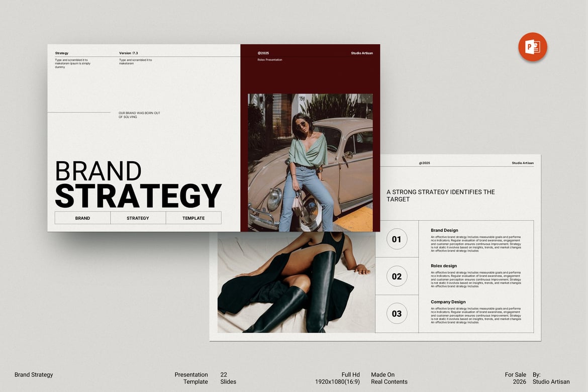 Template Presentasi Strategi Merek yang Modern dan Profesional