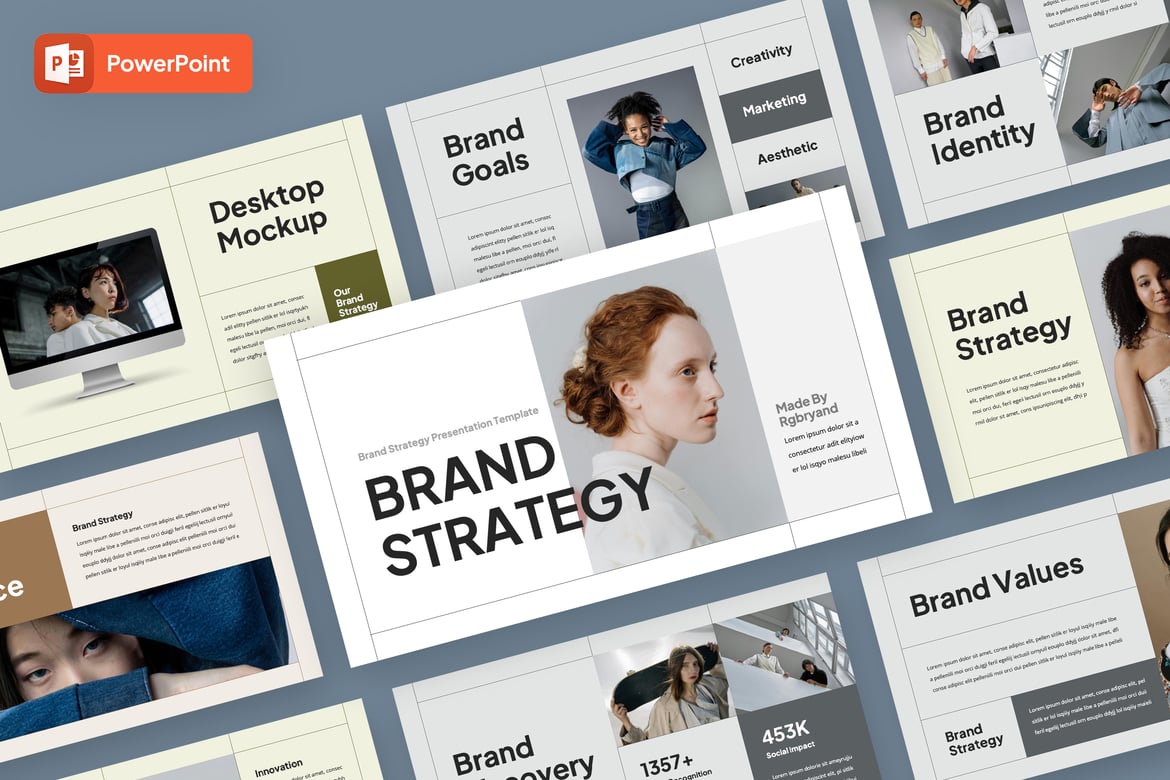 Template PowerPoint Strategi Merek yang Profesional dan Menarik