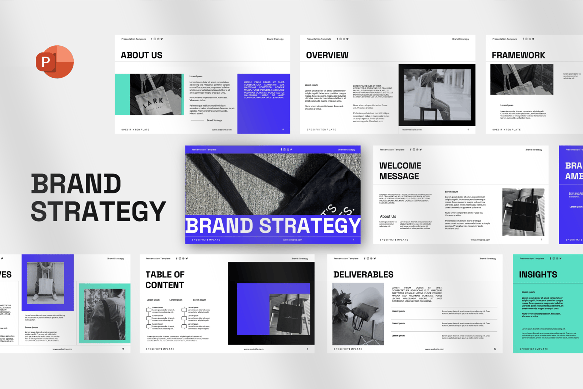 Template PowerPoint Strategi Merek yang Menarik dan Profesional