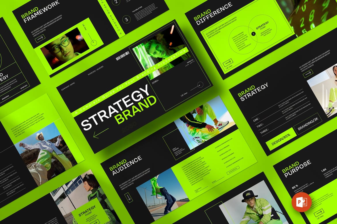 Template PowerPoint Strategi Merek yang Menarik dan Profesional