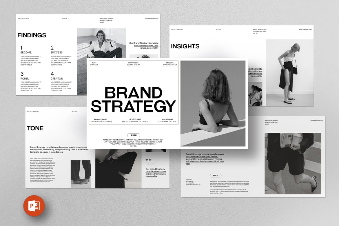 Template PowerPoint Strategi Merek yang Menarik dan Profesional