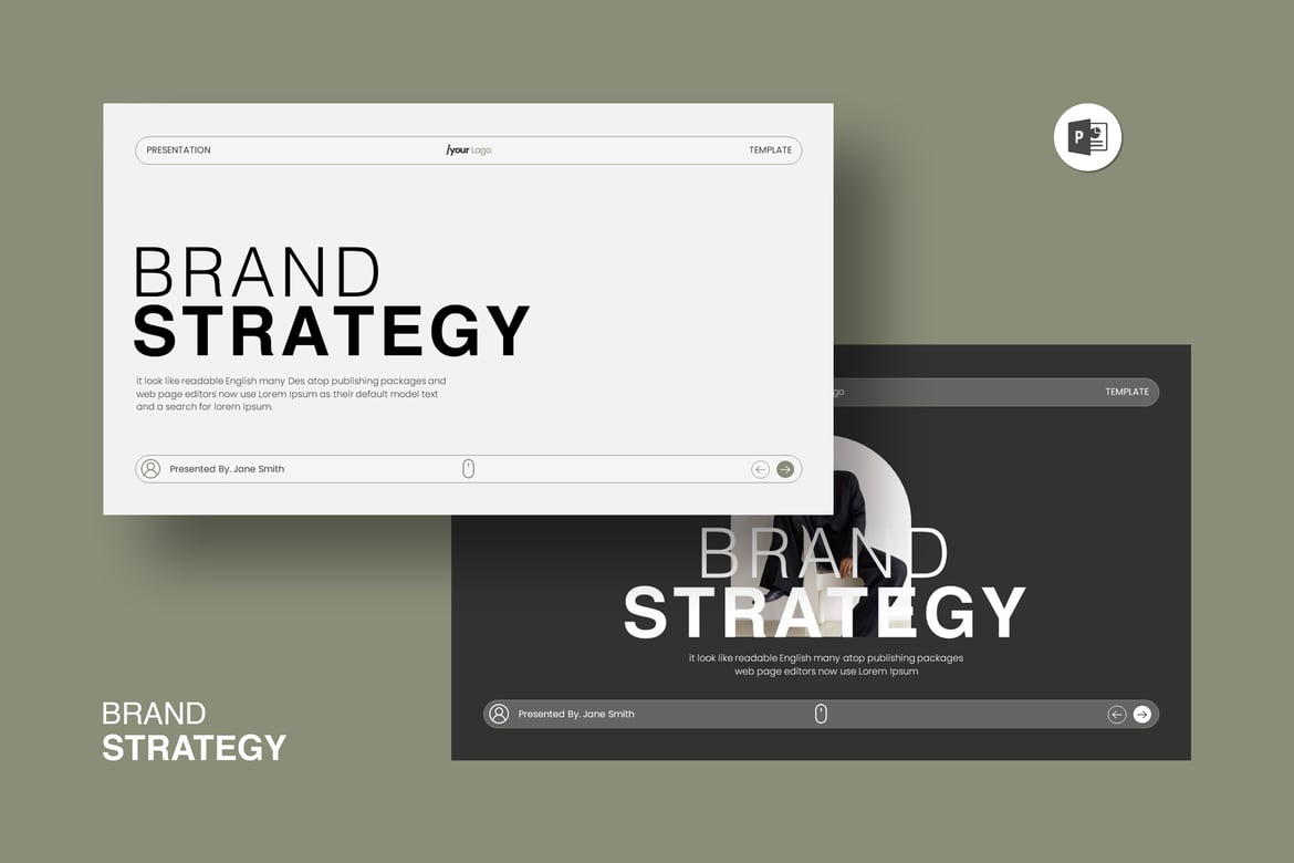 Template PowerPoint Strategi Merek yang Menawan dan Profesional