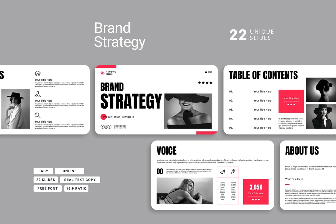 Template Powerpoint Strategi Merek yang Kreatif dan Modern