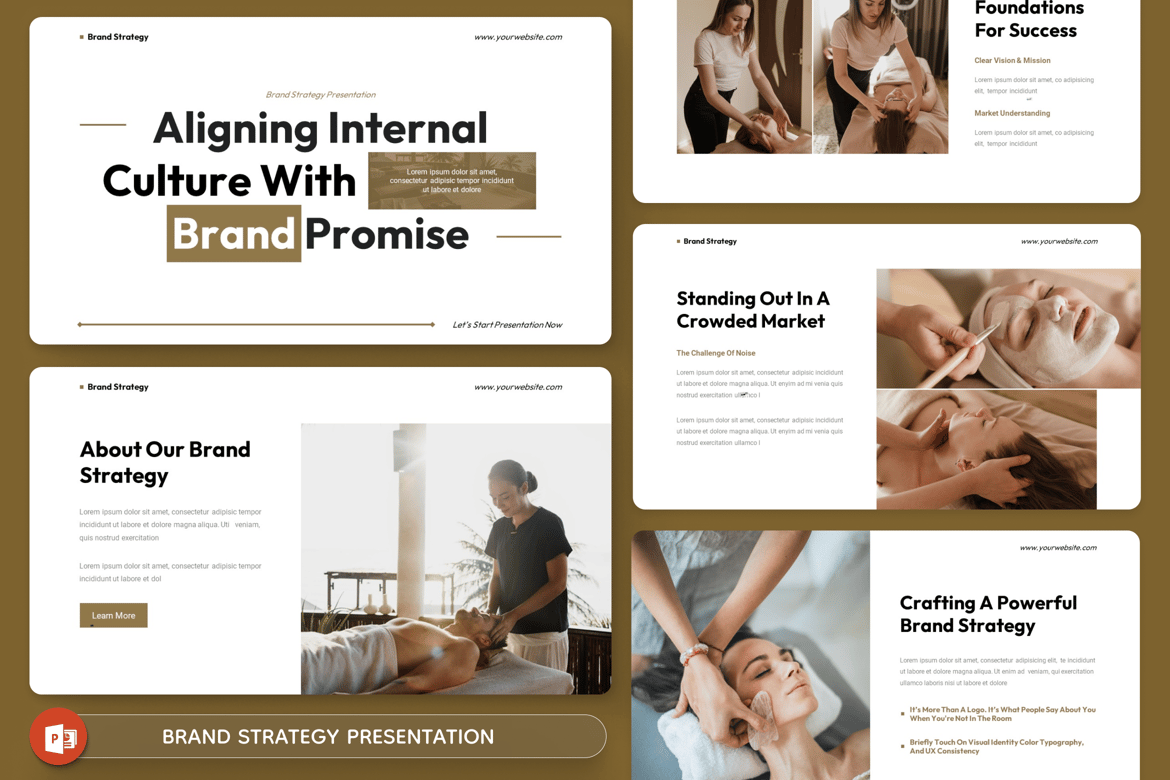 Template PowerPoint Strategi Merek yang Menarik
