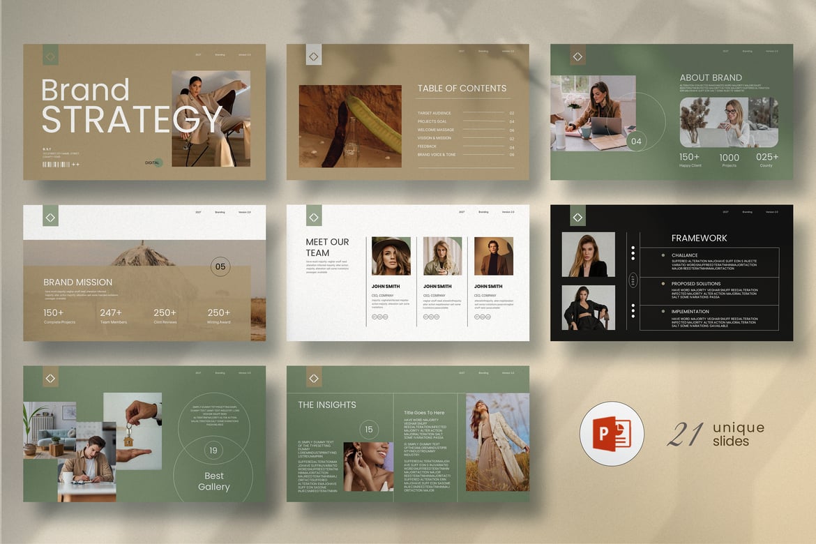 Template PowerPoint Strategi Merek yang Menarik dan Profesional