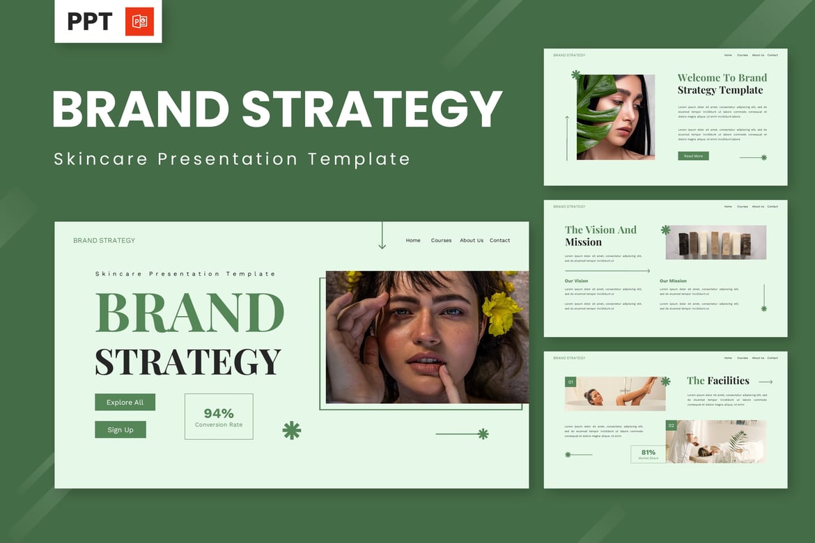Template Presentasi Strategi Merek untuk Skincare yang Menarik