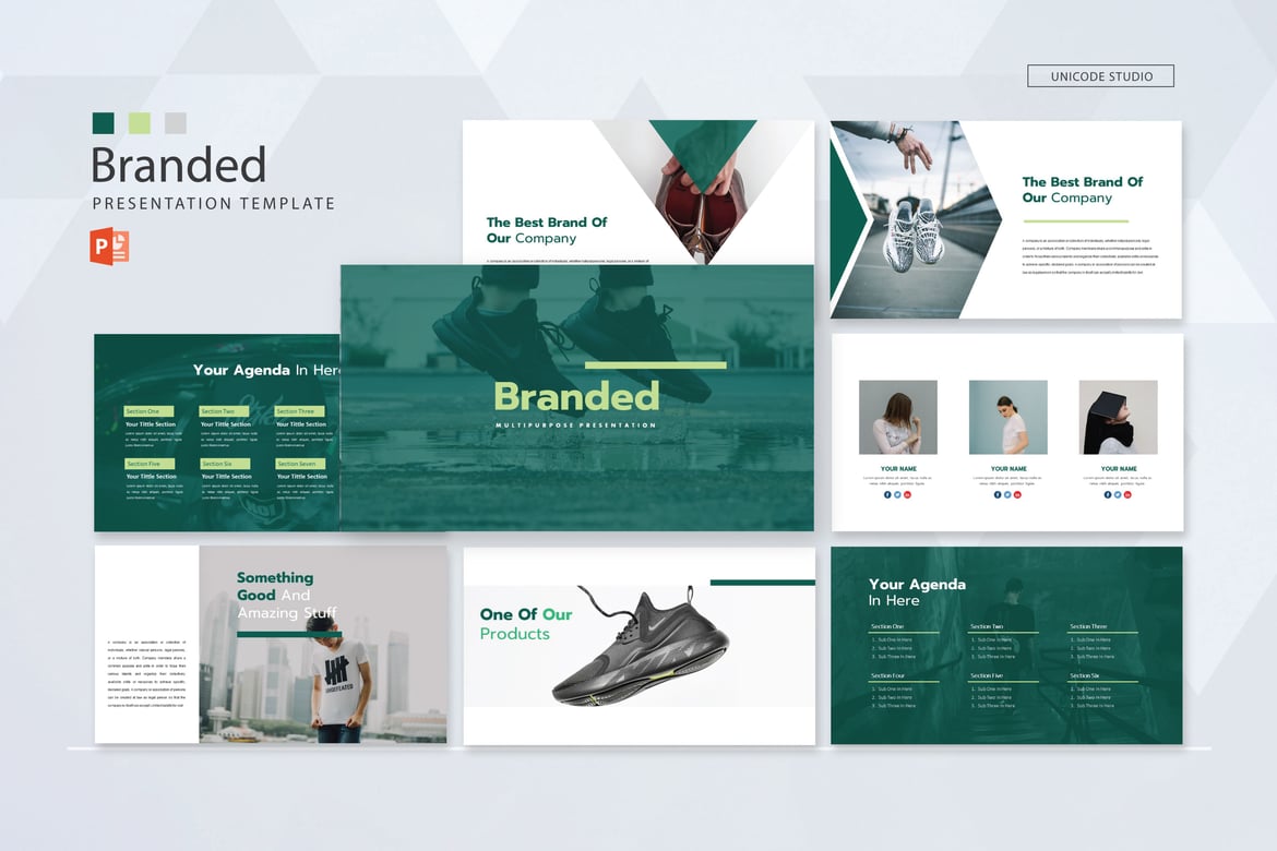 Template PowerPoint Fashion Branded yang Modern dan Stylish