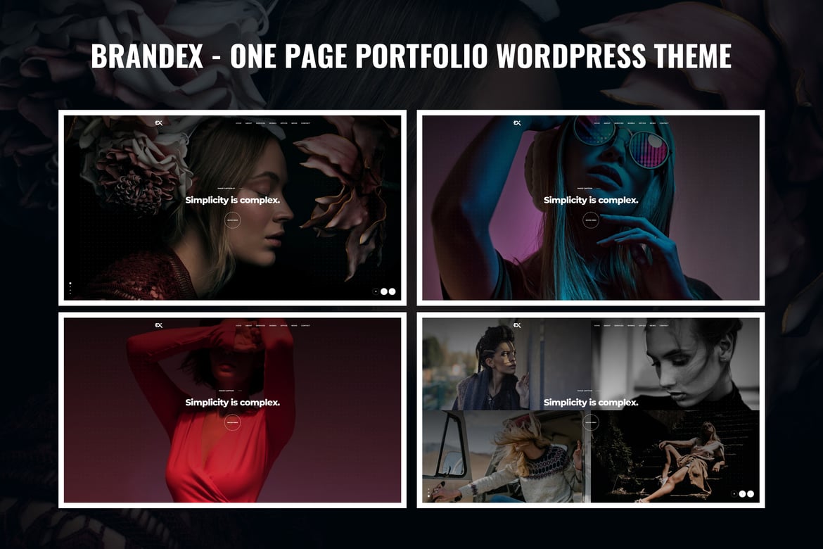 Brandex - Tema WordPress Portofolio Satu Halaman yang Menarik