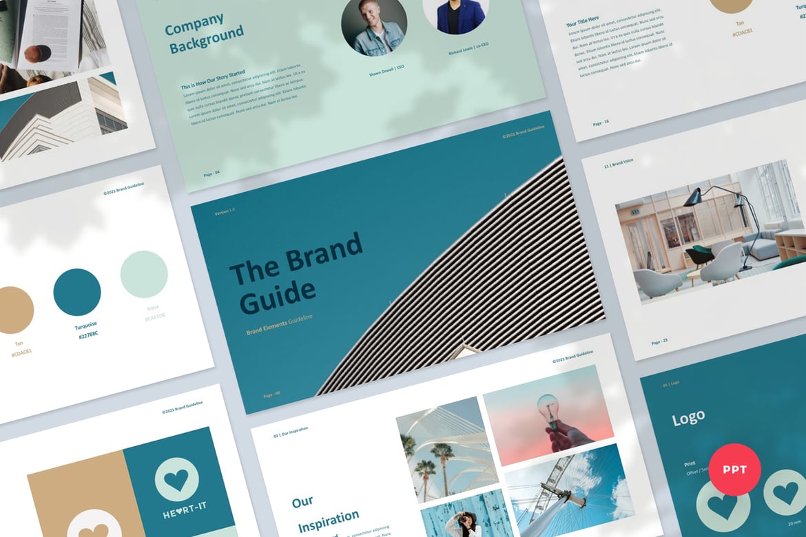Template PowerPoint Panduan Branding Modern dan Menarik