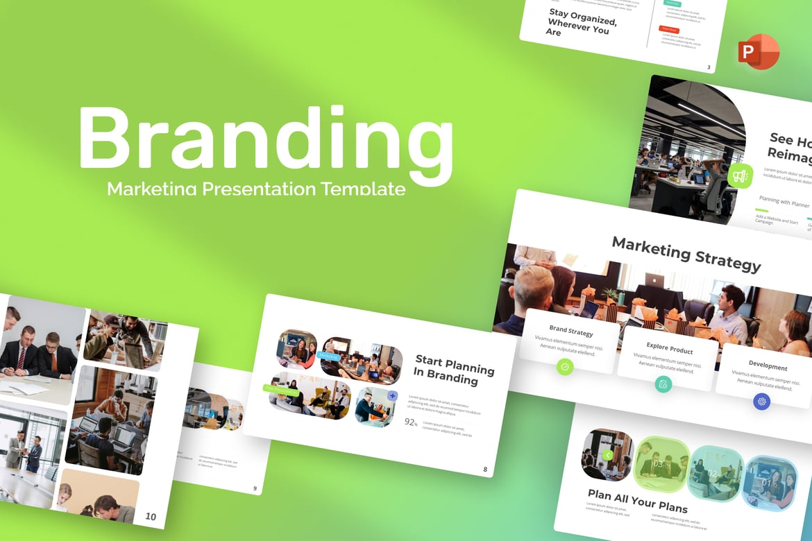 Template PowerPoint Pemasaran dan Branding yang Menarik
