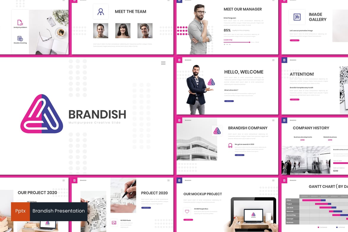 Template Presentasi Brandish - Kreatif dan Minimalis untuk Segala Kebutuhan