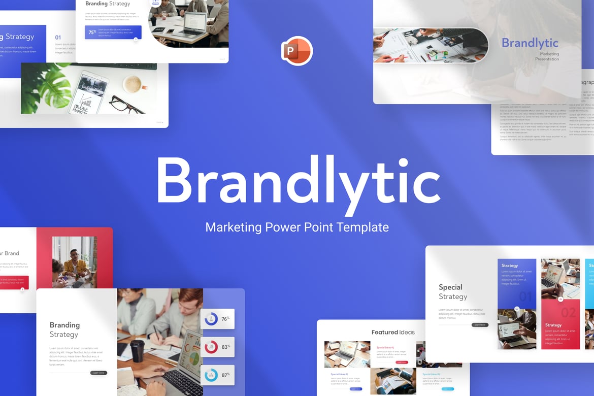 Template PowerPoint Pemasaran Brandlytic yang Menarik