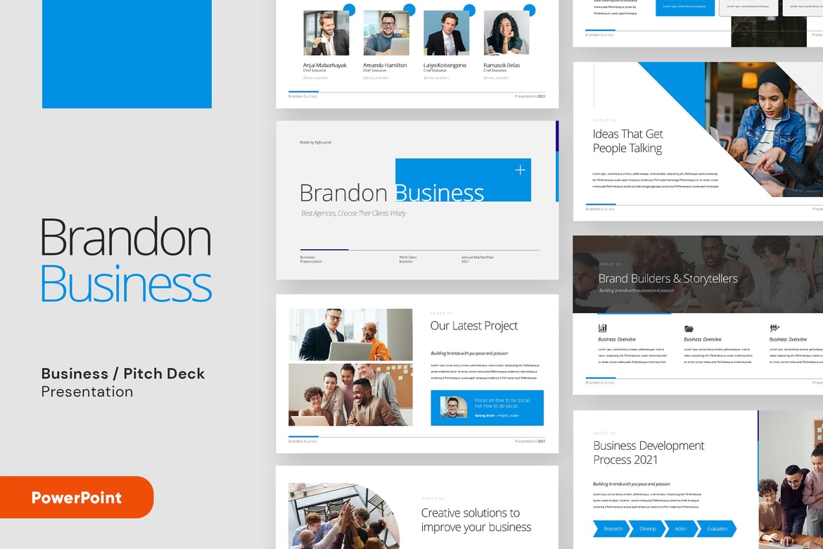 BRANDON - Template Presentasi Bisnis PowerPoint yang Menarik