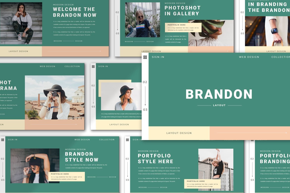 Template PowerPoint Brandon - Desain Presentasi Profesional