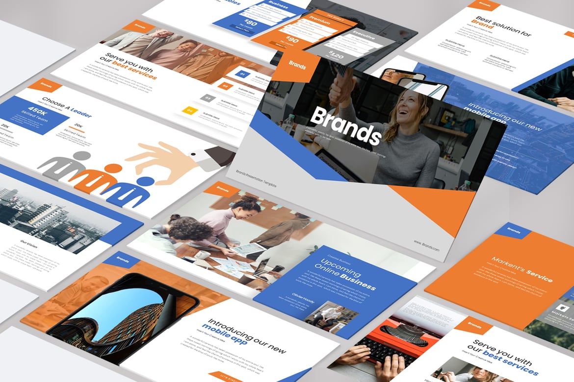 Template Presentasi PowerPoint Merek yang Menarik dan Profesional