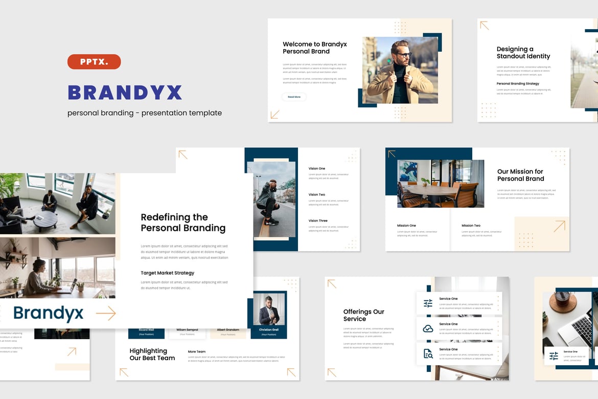 Template Presentasi Pribadi Brandyx - Dapatkan Kesempatan Anda Bersinar