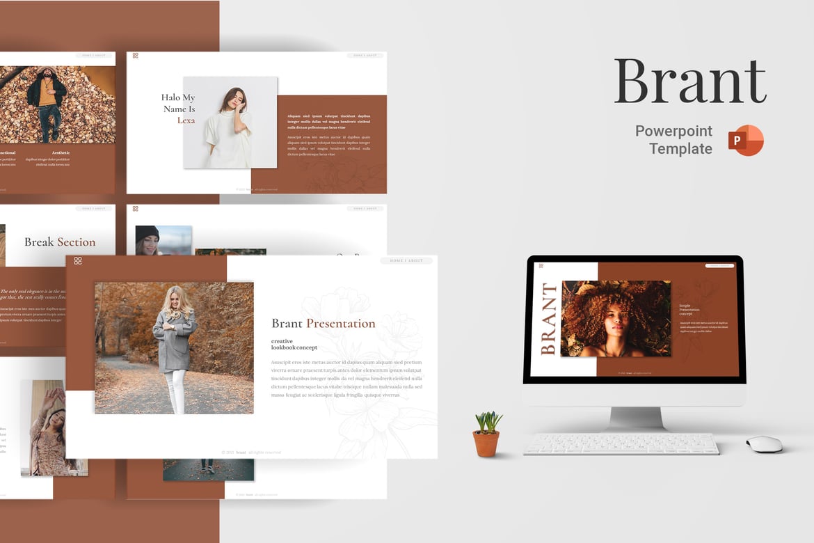 Template PowerPoint Brant - Solusi Presentasi Profesional Anda