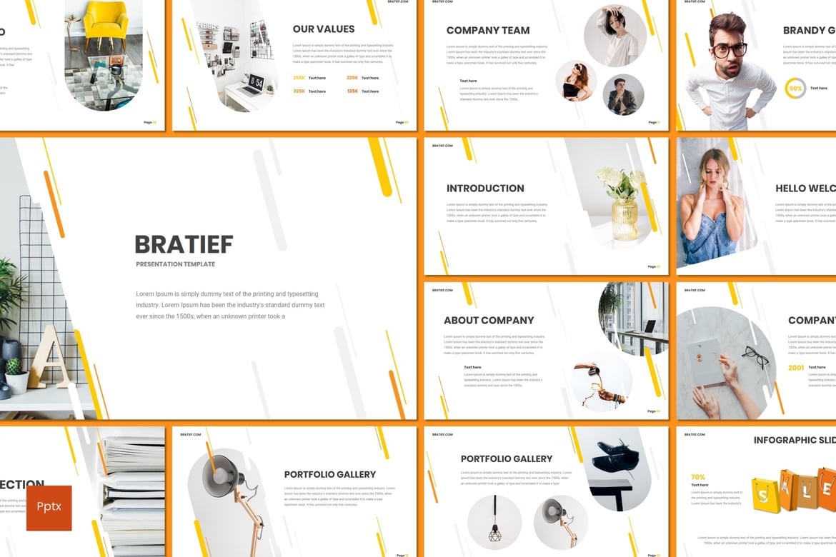 Bratief - Template Presentasi PowerPoint Kreatif dan Minimalis