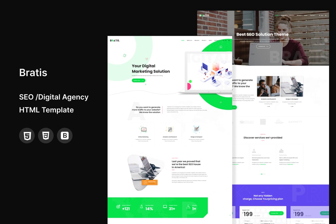 Bratis - Template Website SEO / Digital Agency yang Mudah dan Kustomisasi Tinggi