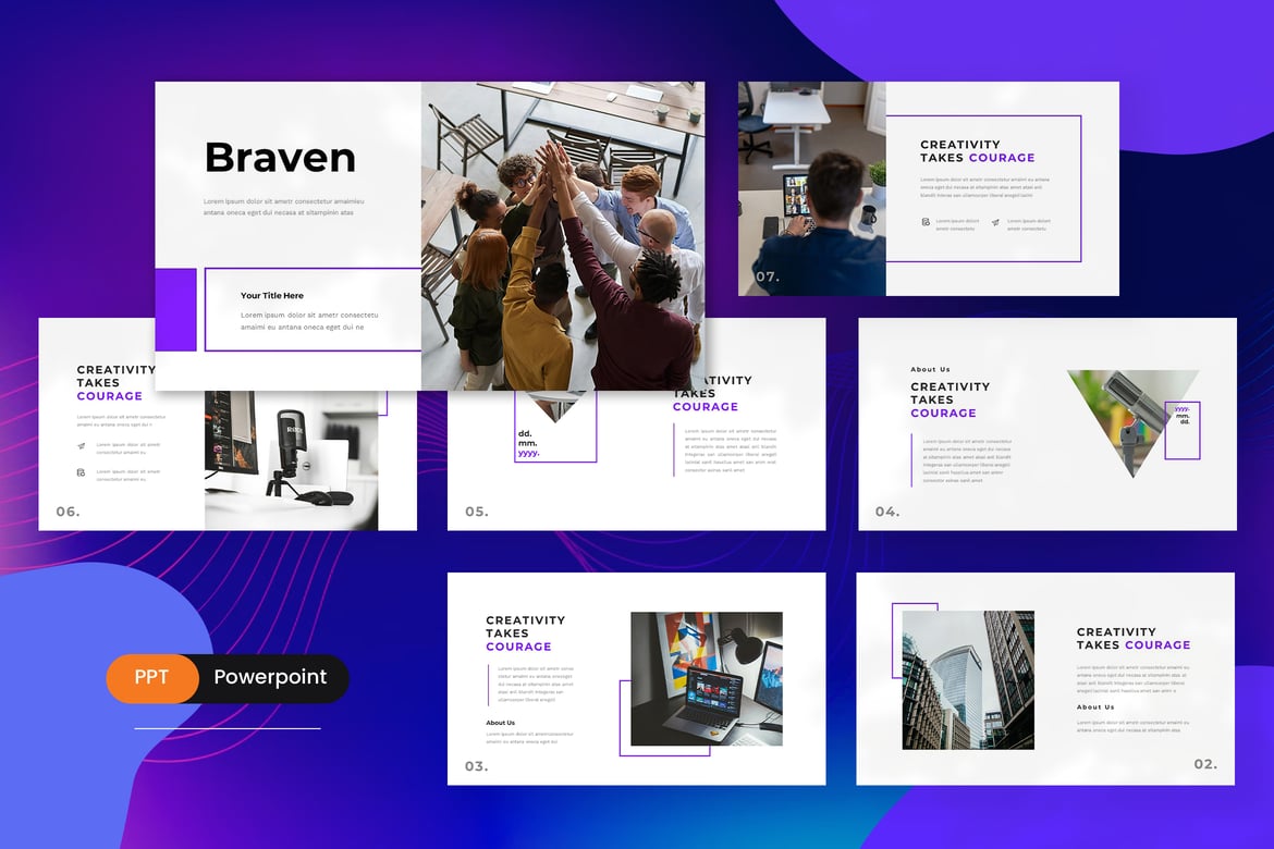 Braven - Template PowerPoint Minimalis Kreatif untuk Presentasi Profesional
