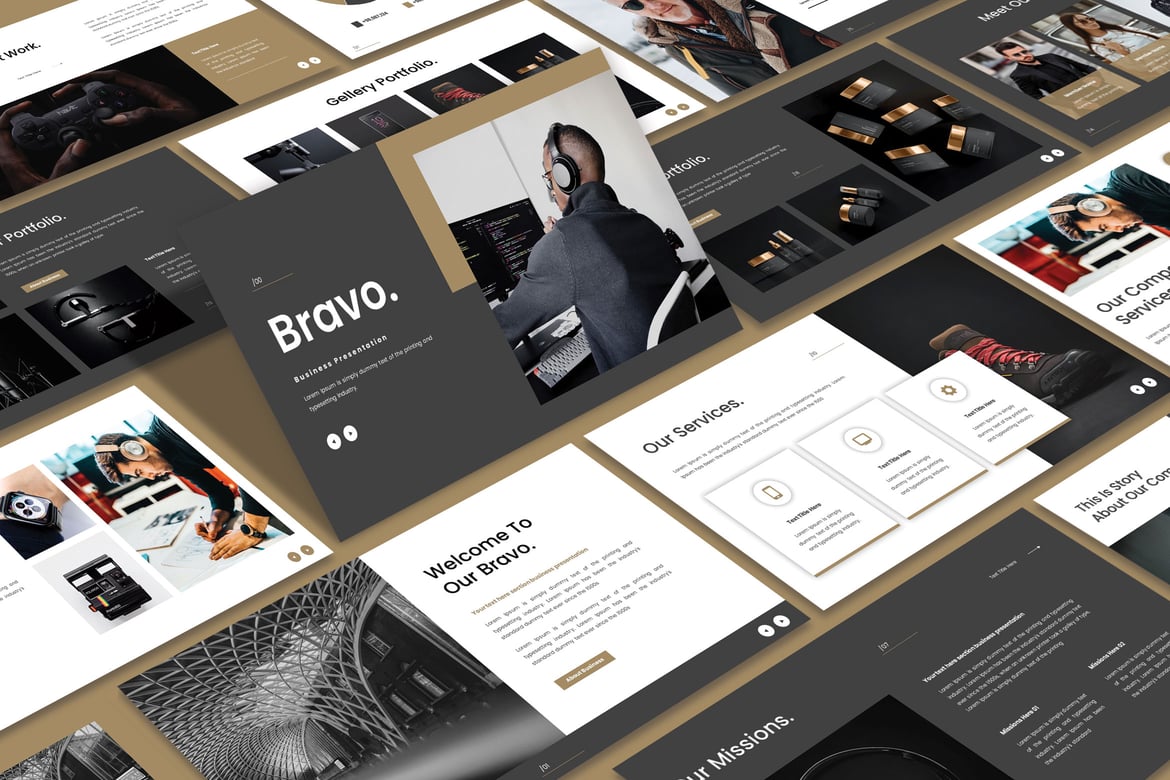 Template PowerPoint Bisnis BRAVO yang Menarik dan Profesional