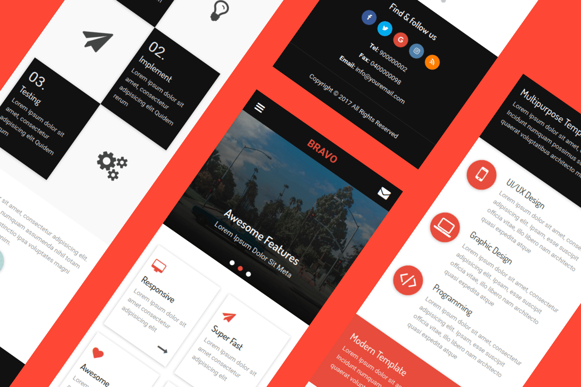 Bravo - Template Website Mobile Modern dan Kreatif