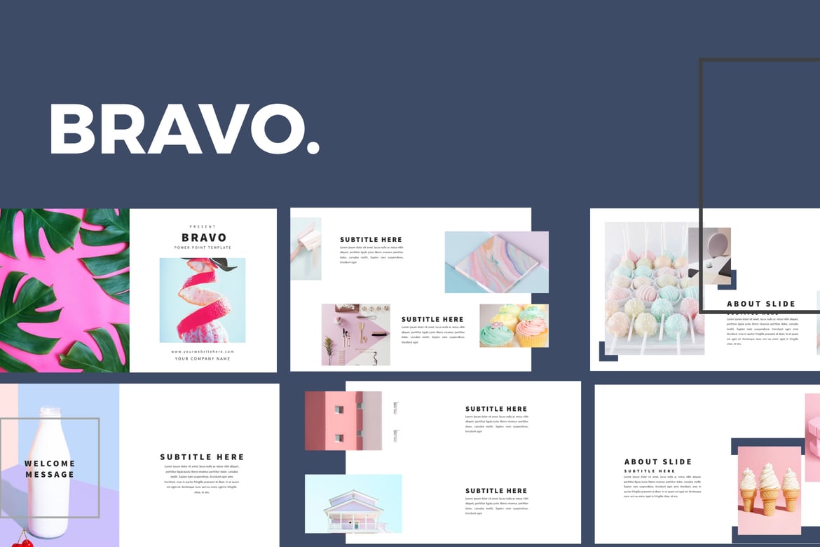 Template PowerPoint Bravo - Desain Kreatif dan Modern