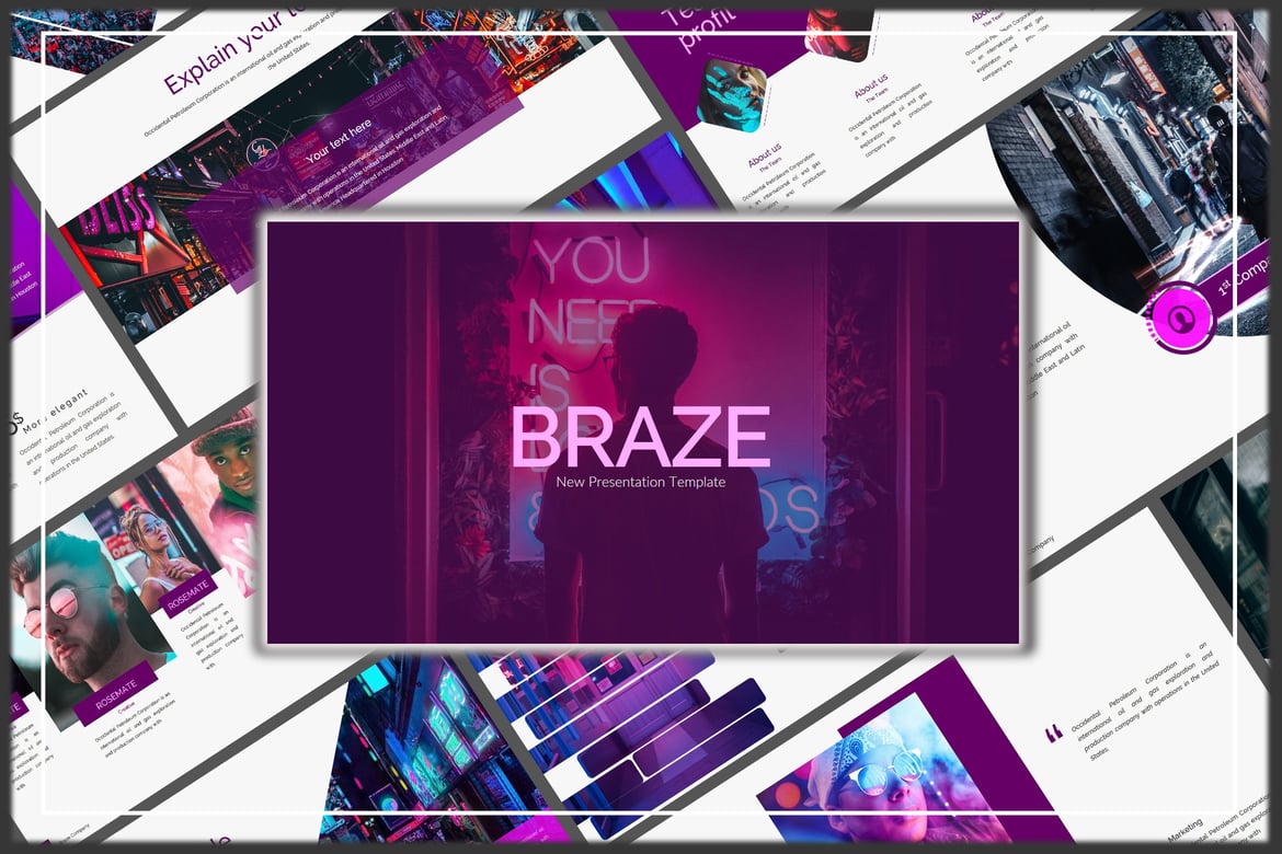 Template PowerPoint Braze yang Inovatif dan Stylish
