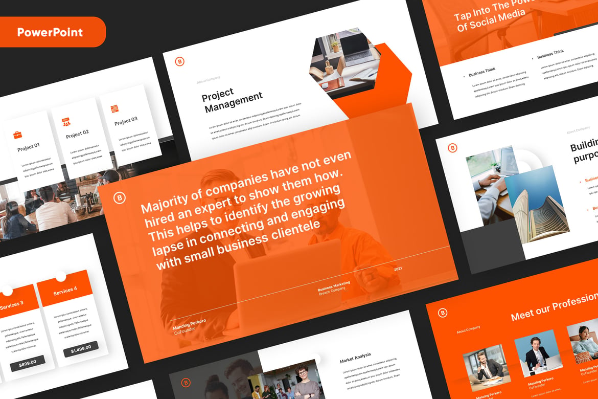 Template Presentasi Bisnis BREACH - PowerPoint yang Memukau