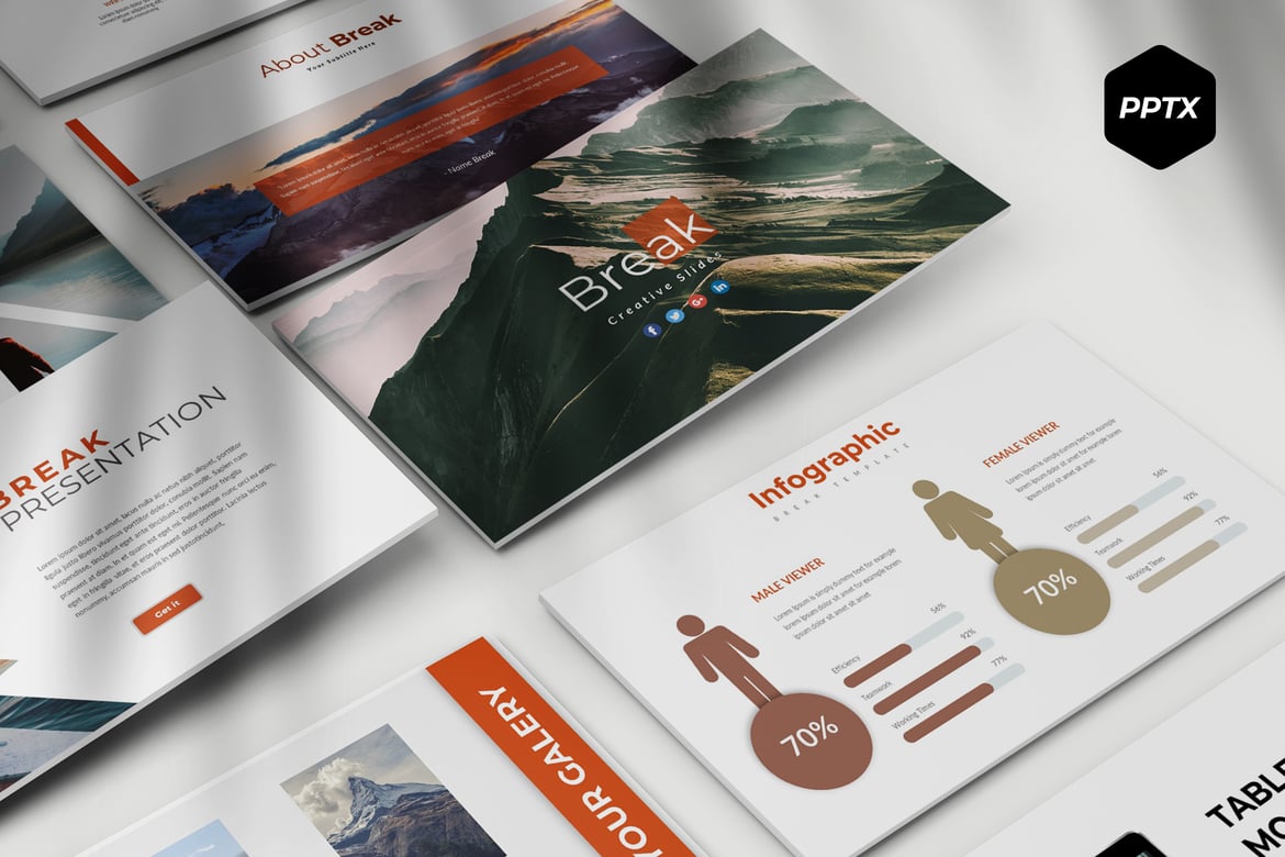 Template PowerPoint Break - Solusi Kreatif untuk Presentasi Anda
