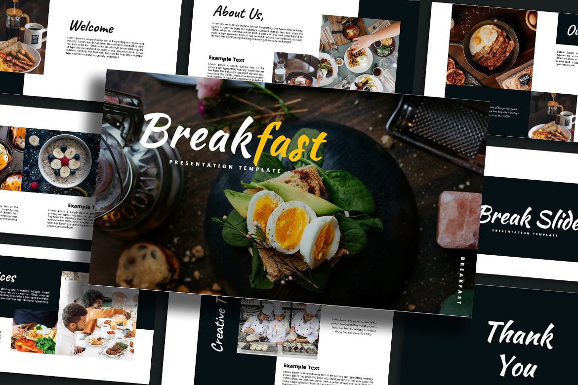 Template PowerPoint Sarapan yang Menarik dan Modern