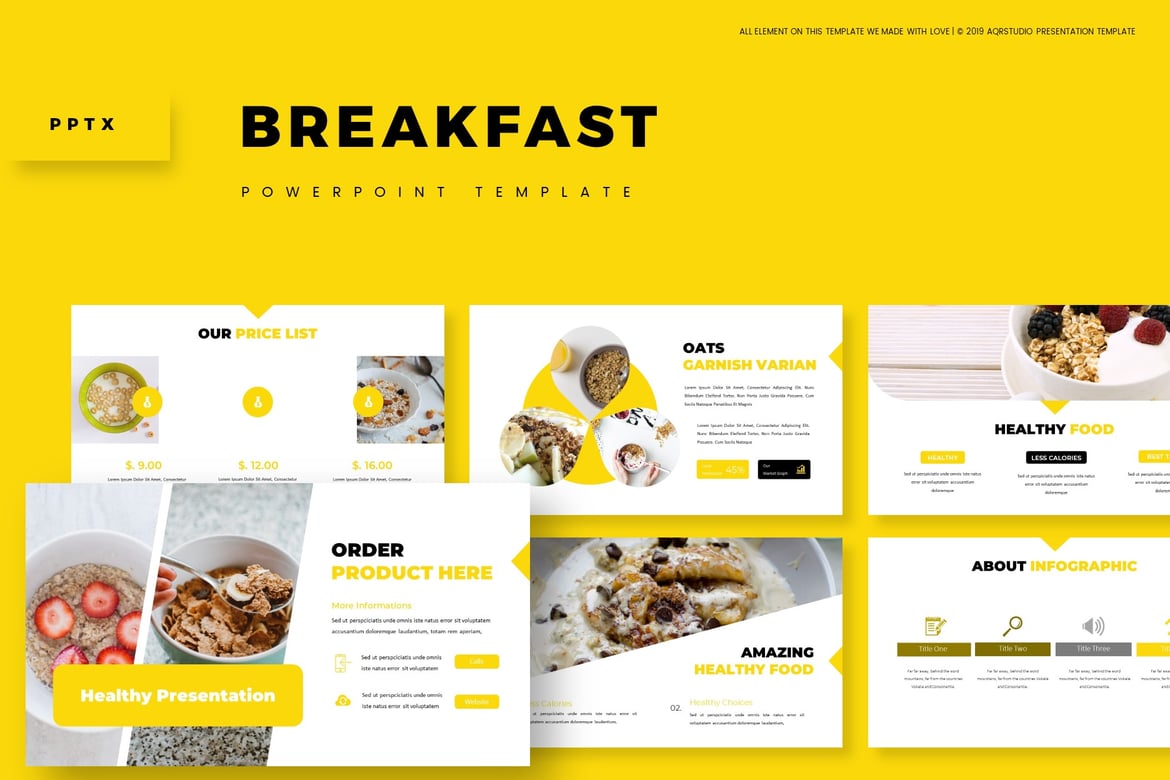 Template PowerPoint Sarapan yang Menarik dan Multifungsi
