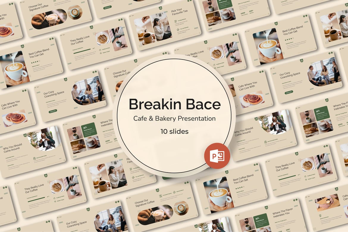 Template Powerpoint Cafe dan Bakery yang Menarik