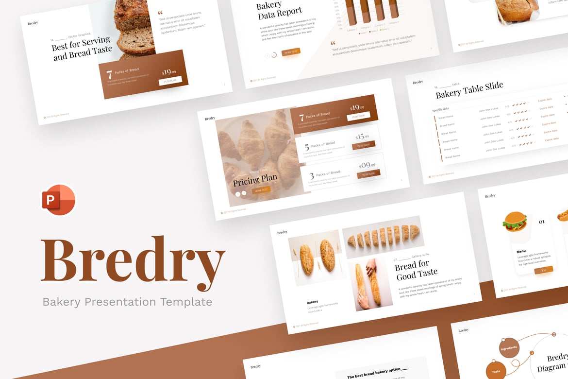 Template Presentasi PowerPoint Bredry Bakery yang Menarik
